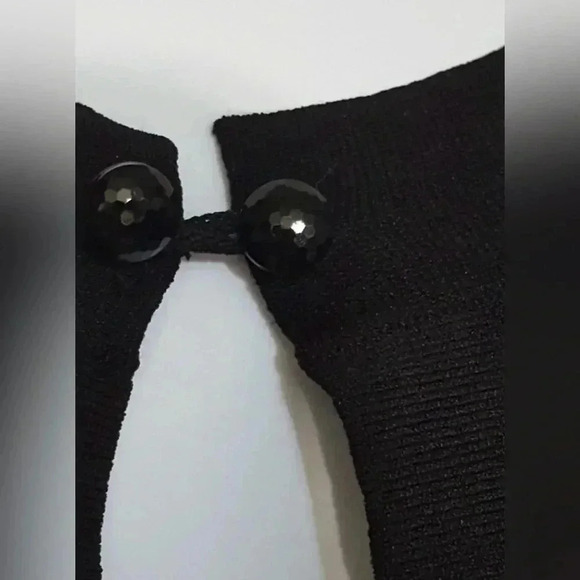 Jessica Howard Evenings Black Open Front Black Cropped Cardigan Sweater - Picture 3 of 8